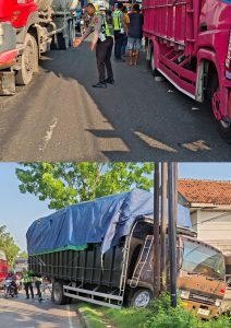 Kecelakaan Libatkan Dua Truk di Lamongan, Petugas Bergerak Cepat Evakuasi Korban